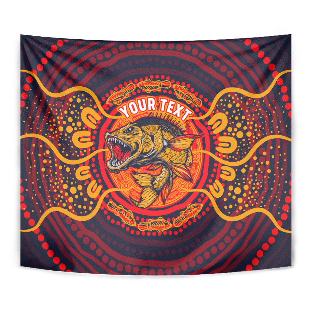 Personalized Barramundi Fish Tapestry Australian Tropical Fish Indigenous Aboriginal Dot Art