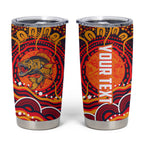 Personalized Barramundi Fish Tumbler Cup Australian Tropical Fish Indigenous Aboriginal Dot Art
