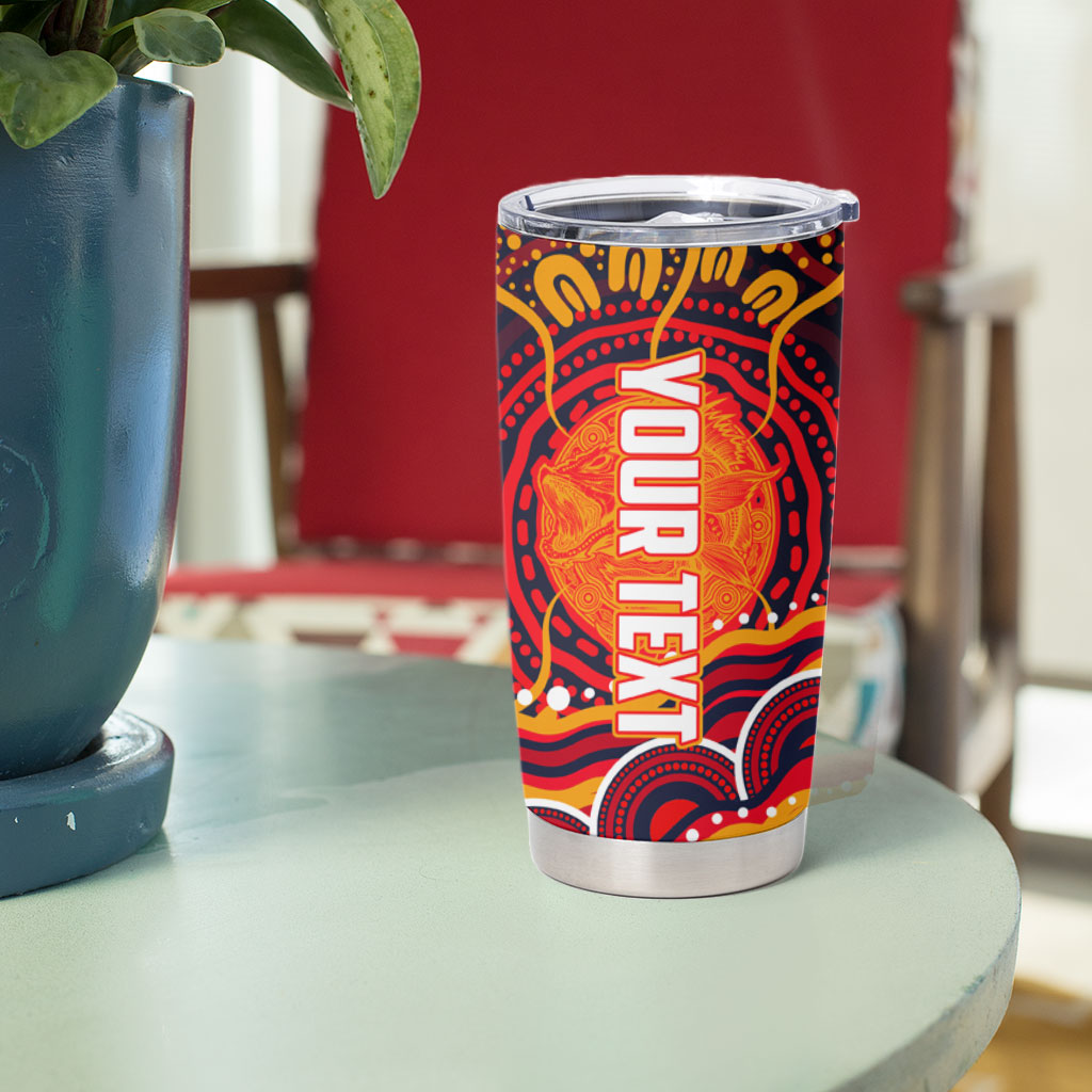 Personalized Barramundi Fish Tumbler Cup Australian Tropical Fish Indigenous Aboriginal Dot Art