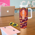 Personalized Barramundi Fish Tumbler With Handle Australian Tropical Fish Indigenous Aboriginal Dot Art