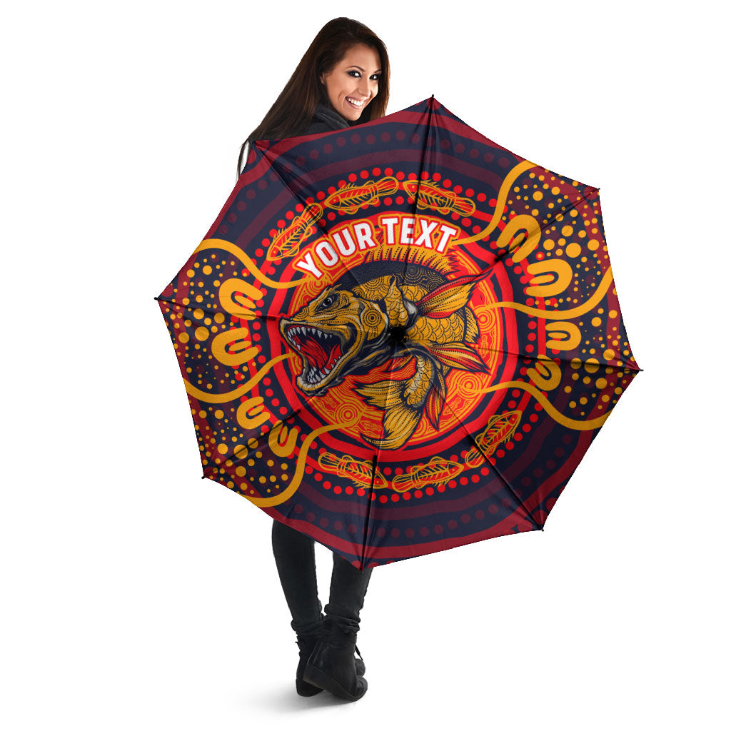 Personalized Barramundi Fish Umbrella Australian Tropical Fish Indigenous Aboriginal Dot Art