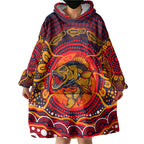 Personalized Barramundi Fish Wearable Blanket Hoodie Australian Tropical Fish Indigenous Aboriginal Dot Art