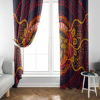 Personalized Barramundi Fish Window Curtain Australian Tropical Fish Indigenous Aboriginal Dot Art