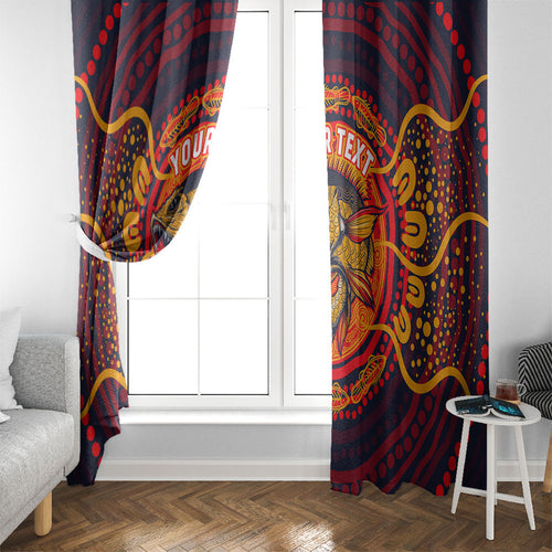 Personalized Barramundi Fish Window Curtain Australian Tropical Fish Indigenous Aboriginal Dot Art