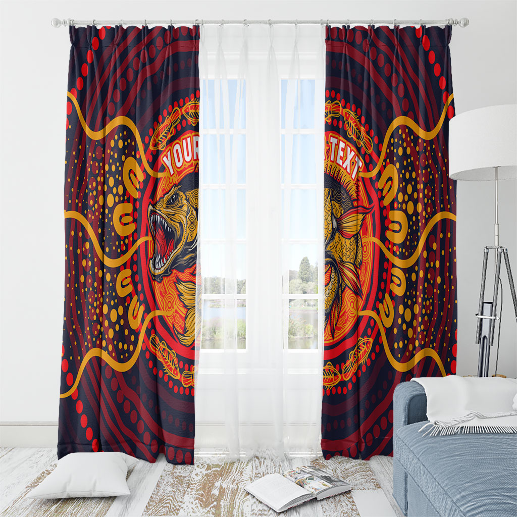 Personalized Barramundi Fish Window Curtain Australian Tropical Fish Indigenous Aboriginal Dot Art