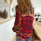 Personalized Barramundi Fish Women Casual Shirt Australian Tropical Fish Indigenous Aboriginal Dot Art