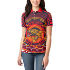 Personalized Barramundi Fish Women Polo Shirt Australian Tropical Fish Indigenous Aboriginal Dot Art