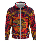 Personalized Barramundi Fish Zip Hoodie Australian Tropical Fish Indigenous Aboriginal Dot Art