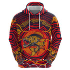 Personalized Barramundi Fish Zip Hoodie Australian Tropical Fish Indigenous Aboriginal Dot Art