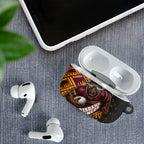 Brisbane Broncos Rugby AirPods Case Tribal Polynesian Power Art - Lightning Mascot