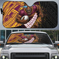 Brisbane Broncos Rugby Auto Sun Shade Tribal Polynesian Power Art - Lightning Mascot