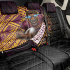 Brisbane Broncos Rugby Back Car Seat Cover Tribal Polynesian Power Art - Lightning Mascot