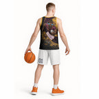 Brisbane Broncos Rugby Basketball Jersey Tribal Polynesian Power Art - Lightning Mascot