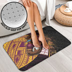 Brisbane Broncos Rugby Bathroom Set Tribal Polynesian Power Art - Lightning Mascot