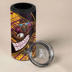 Brisbane Broncos Rugby 4 in 1 Can Cooler Tumbler Tribal Polynesian Power Art - Lightning Mascot