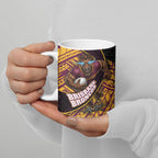 Brisbane Broncos Rugby Ceramic Mug Tribal Polynesian Power Art - Lightning Mascot