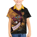 Brisbane Broncos Rugby Hawaiian Shirt Tribal Polynesian Power Art - Lightning Mascot