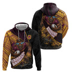 Brisbane Broncos Rugby Hoodie Tribal Polynesian Power Art - Lightning Mascot