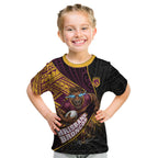 Brisbane Broncos Rugby Kid T Shirt Tribal Polynesian Power Art - Lightning Mascot