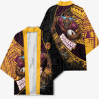 Brisbane Broncos Rugby Kimono Tribal Polynesian Power Art - Lightning Mascot