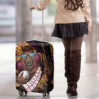 Brisbane Broncos Rugby Luggage Cover Tribal Polynesian Power Art - Lightning Mascot