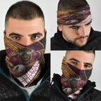 Brisbane Broncos Rugby Neck Gaiter Tribal Polynesian Power Art - Lightning Mascot