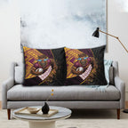 Brisbane Broncos Rugby Pillow Cover Tribal Polynesian Power Art - Lightning Mascot