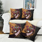 Brisbane Broncos Rugby Pillow Cover Tribal Polynesian Power Art - Lightning Mascot