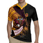 Brisbane Broncos Rugby Rugby Jersey Tribal Polynesian Power Art - Lightning Mascot