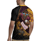 Brisbane Broncos Rugby Rugby Jersey Tribal Polynesian Power Art - Lightning Mascot