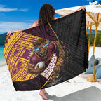 Brisbane Broncos Rugby Sarong Tribal Polynesian Power Art - Lightning Mascot