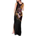 Brisbane Broncos Rugby Tank Maxi Dress Tribal Polynesian Power Art - Lightning Mascot