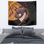 Brisbane Broncos Rugby Tapestry Tribal Polynesian Power Art - Lightning Mascot