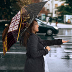 Brisbane Broncos Rugby Umbrella Tribal Polynesian Power Art - Lightning Mascot