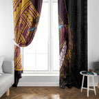 Brisbane Broncos Rugby Window Curtain Tribal Polynesian Power Art - Lightning Mascot