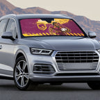 Personalised Brisbane Broncos Rugby Auto Sun Shade Bronx Mascot Grunge Maroon Gold - Sporty Splash Art Style