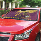 Personalised Brisbane Broncos Rugby Auto Sun Shade Bronx Mascot Grunge Maroon Gold - Sporty Splash Art Style