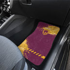 Personalised Brisbane Broncos Rugby Car Mats Bronx Mascot Grunge Maroon Gold - Sporty Splash Art Style