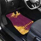 Personalised Brisbane Broncos Rugby Car Mats Bronx Mascot Grunge Maroon Gold - Sporty Splash Art Style