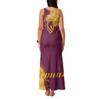 Personalised Brisbane Broncos Rugby Family Matching Tank Maxi Dress and Hawaiian Shirt Bronx Mascot Grunge Maroon Gold - Sporty Splash Art Style