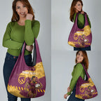 Personalised Brisbane Broncos Rugby Grocery Bag Bronx Mascot Grunge Maroon Gold - Sporty Splash Art Style