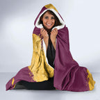 Personalised Brisbane Broncos Rugby Hooded Blanket Bronx Mascot Grunge Maroon Gold - Sporty Splash Art Style