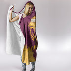 Personalised Brisbane Broncos Rugby Hooded Blanket Bronx Mascot Grunge Maroon Gold - Sporty Splash Art Style