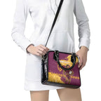 Personalised Brisbane Broncos Rugby Shoulder Handbag Bronx Mascot Grunge Maroon Gold - Sporty Splash Art Style