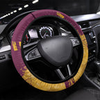 Brisbane Broncos Rugby Steering Wheel Cover Bronx Mascot Grunge Maroon Gold - Sporty Splash Art Style