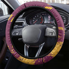 Brisbane Broncos Rugby Steering Wheel Cover Bronx Mascot Grunge Maroon Gold - Sporty Splash Art Style