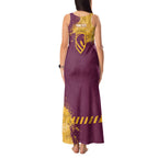 Personalised Brisbane Broncos Rugby Tank Maxi Dress Bronx Mascot Grunge Maroon Gold - Sporty Splash Art Style