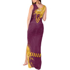 Personalised Brisbane Broncos Rugby Tank Maxi Dress Bronx Mascot Grunge Maroon Gold - Sporty Splash Art Style