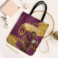 Personalised Brisbane Broncos Rugby Tote Bag Bronx Mascot Grunge Maroon Gold - Sporty Splash Art Style