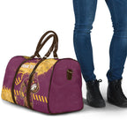 Personalised Brisbane Broncos Rugby Travel Bag Bronx Mascot Grunge Maroon Gold - Sporty Splash Art Style